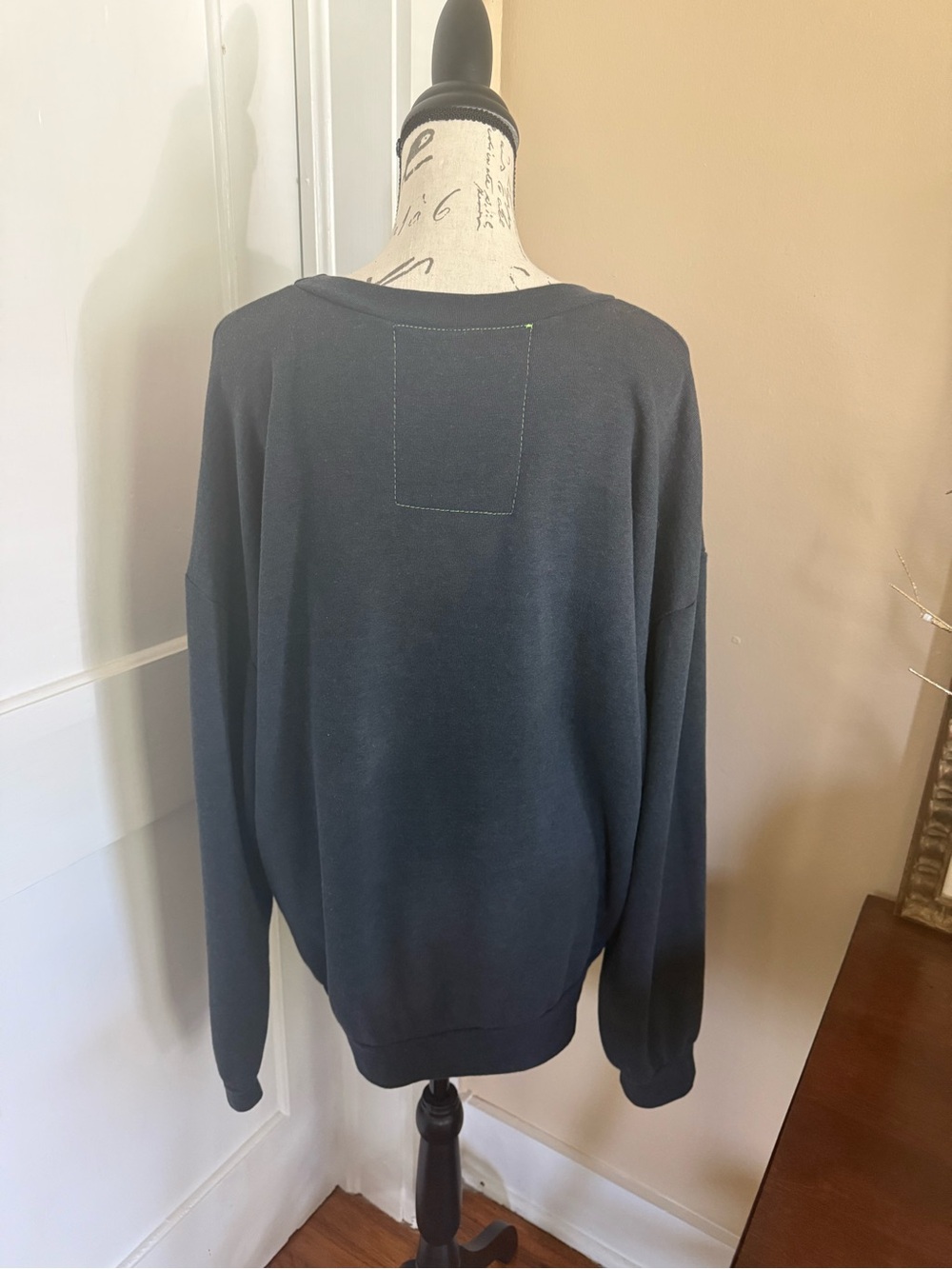 Aviator Nation Black Sweatshirt with Rainbow Heart Patch - Picture 3 of 8